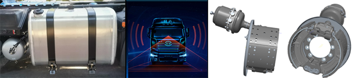 從左到右分別是:郵箱防盜、前碰撞預警、楔式制動器