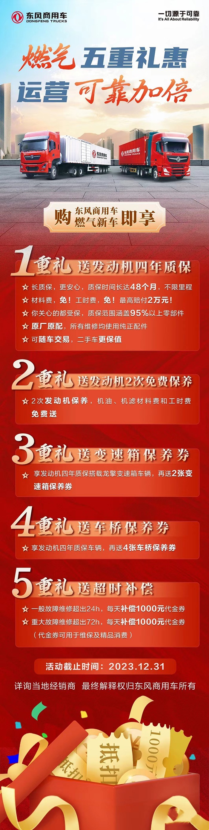 購東風(fēng)燃氣車 即可享受五重大禮